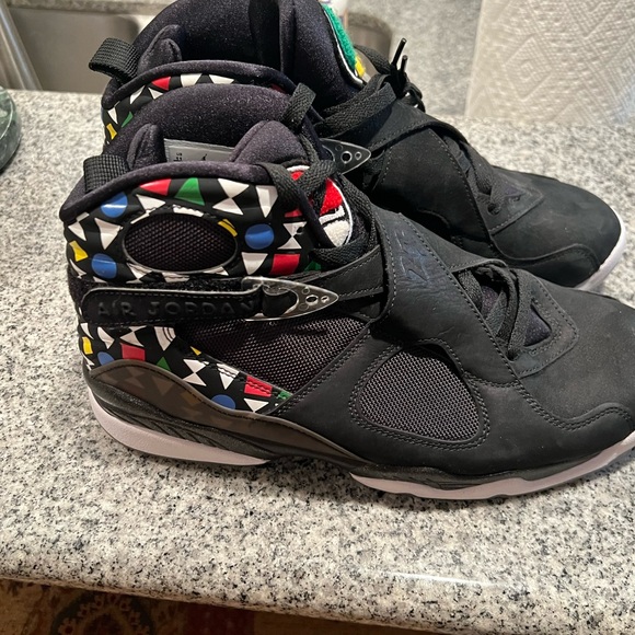 Jordan Black Multicolor High-Top Sneakers Size 11 Made in China Retro - Picture 3 of 9